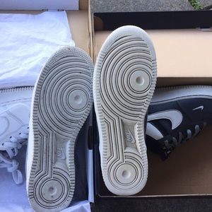 White and grey Air Force ones